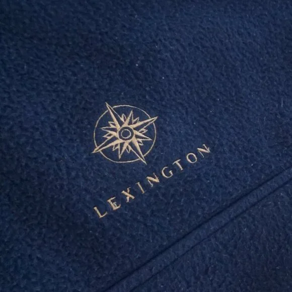 Vintage '90S Arctic Image Navy Lexington Fleece Quarter Button Pullover Sweater - Picture 9 of 11